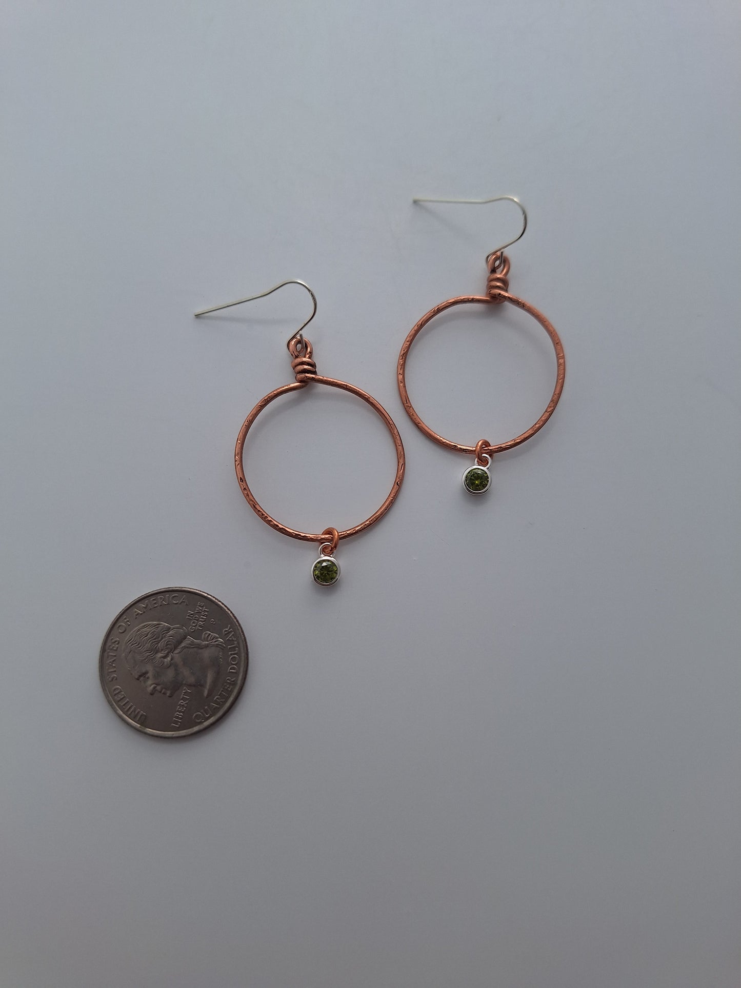 Olivine Hammered Hoop Earrings