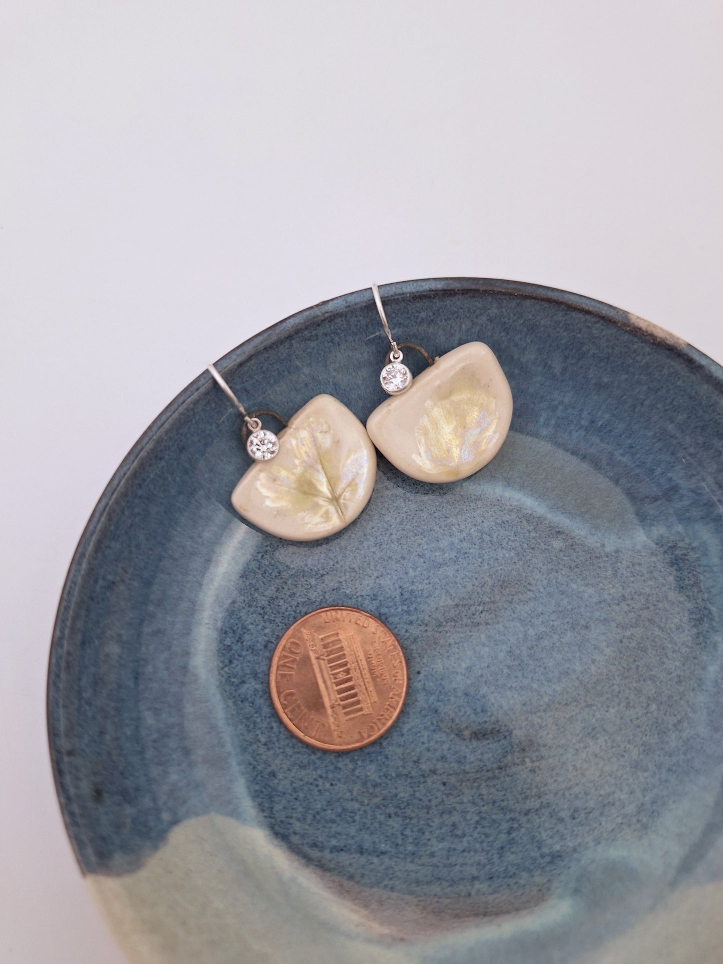 Wild Leaf Ceramic Earrings - Sterling