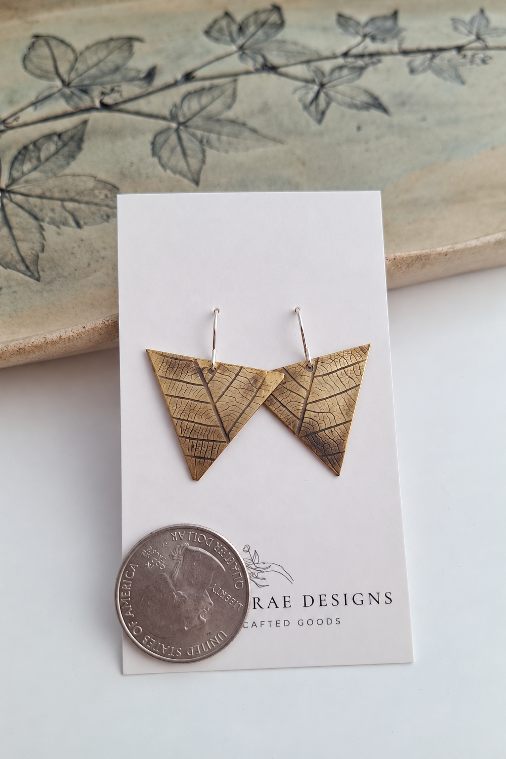 Pressed Leaf Earrings - Botanical Imprint