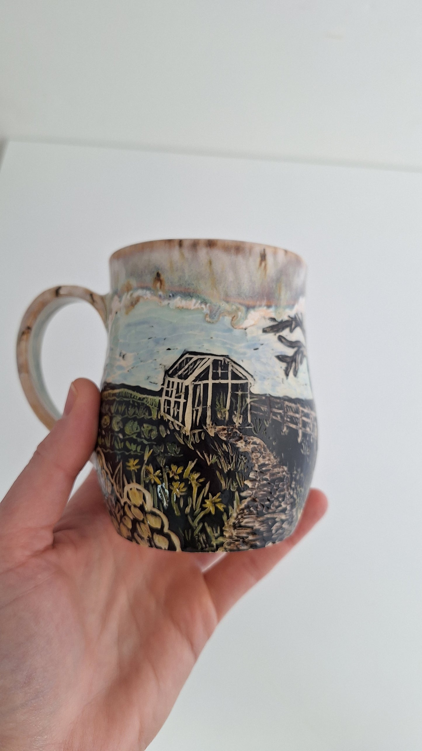 Hand-carved Greenhouse Mug