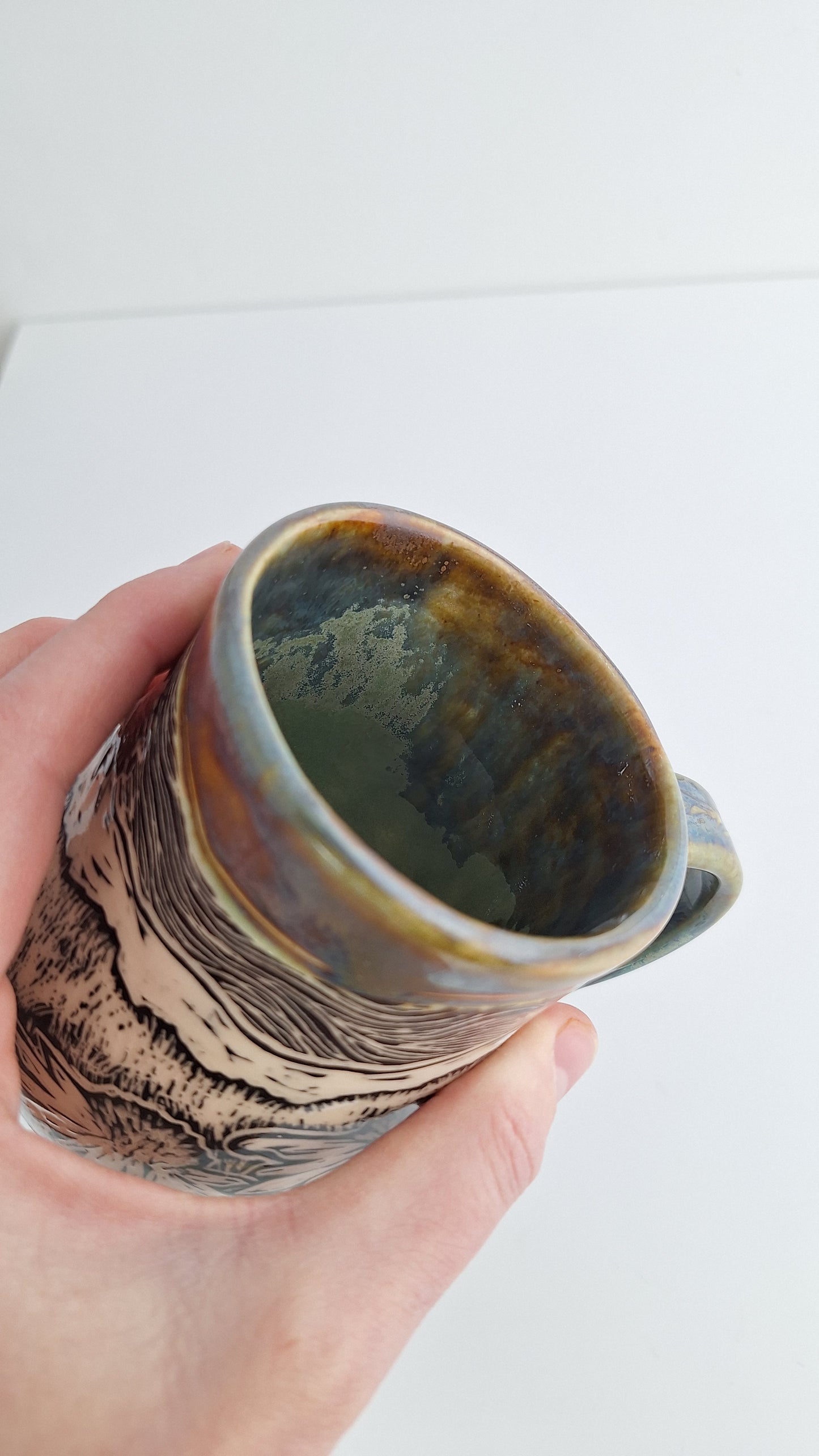 Hand-carved Farmhouse Mug