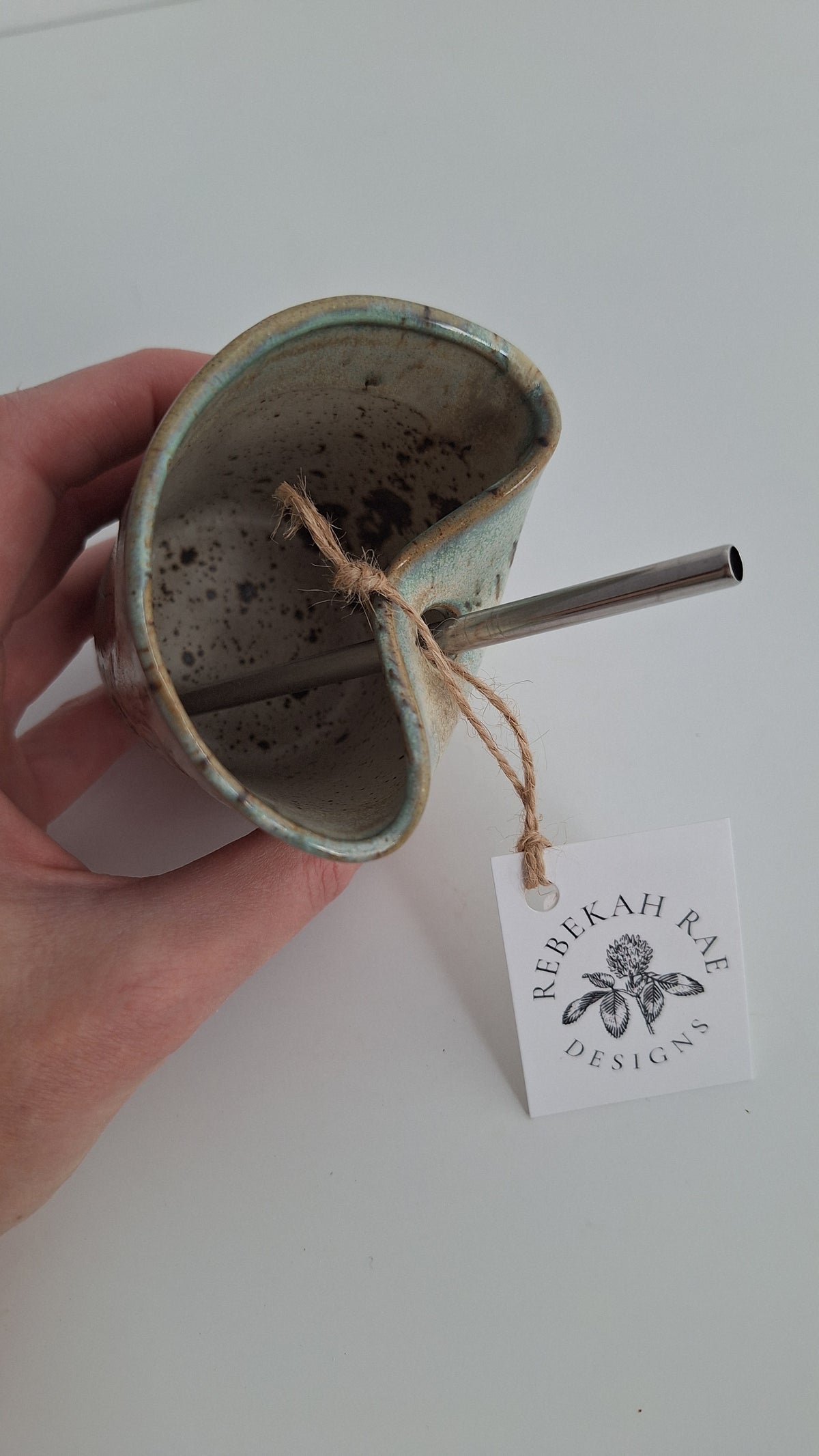 Cocktail Sipper - Botanical Imprint, sensitive ferns - straw included