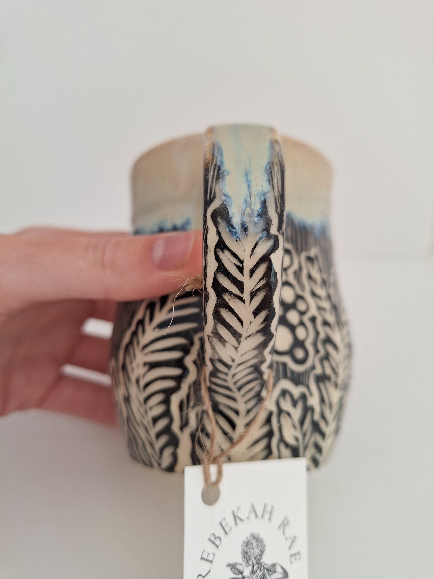 Hand-carved Flora Mug