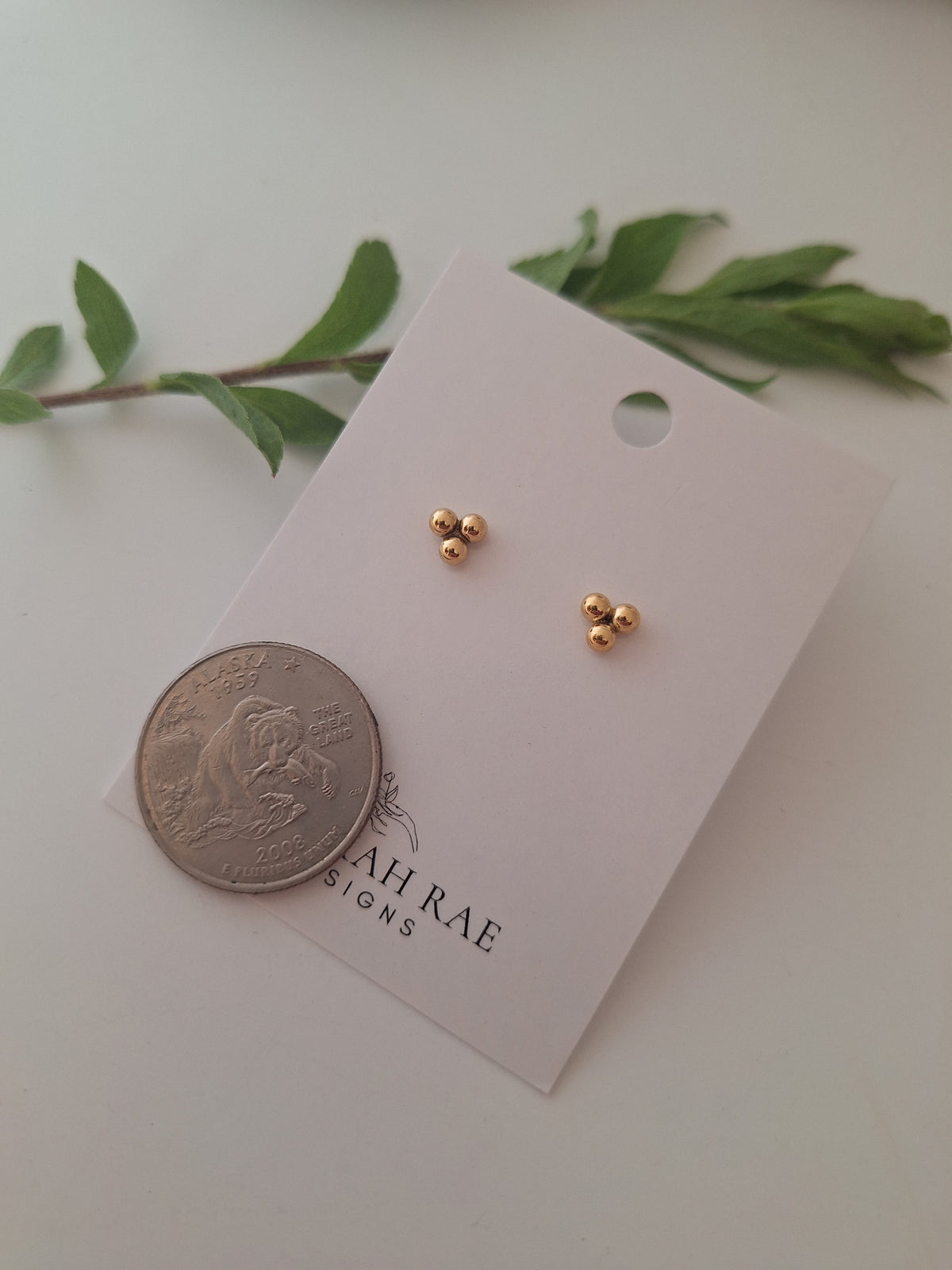 Gold Flower Seed Earrings