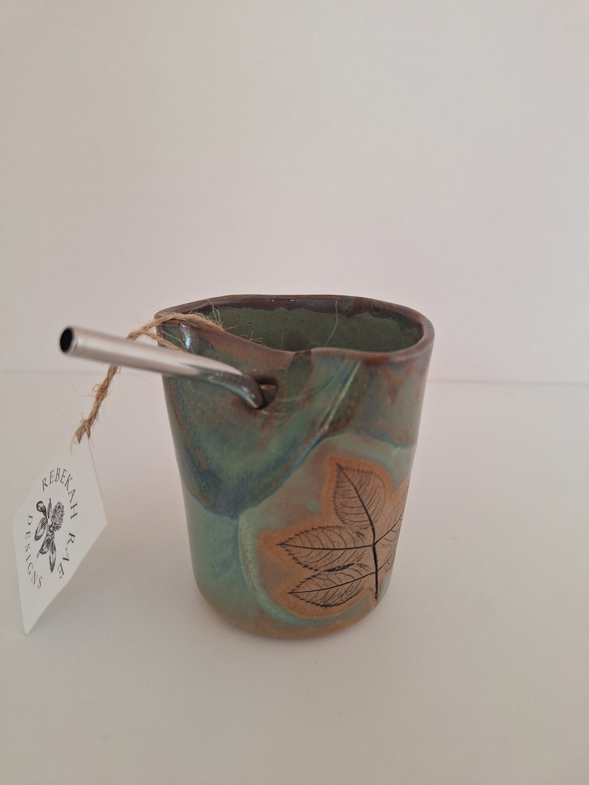 Cocktail Sipper - Botanical Imprint, multiflora rose - straw included