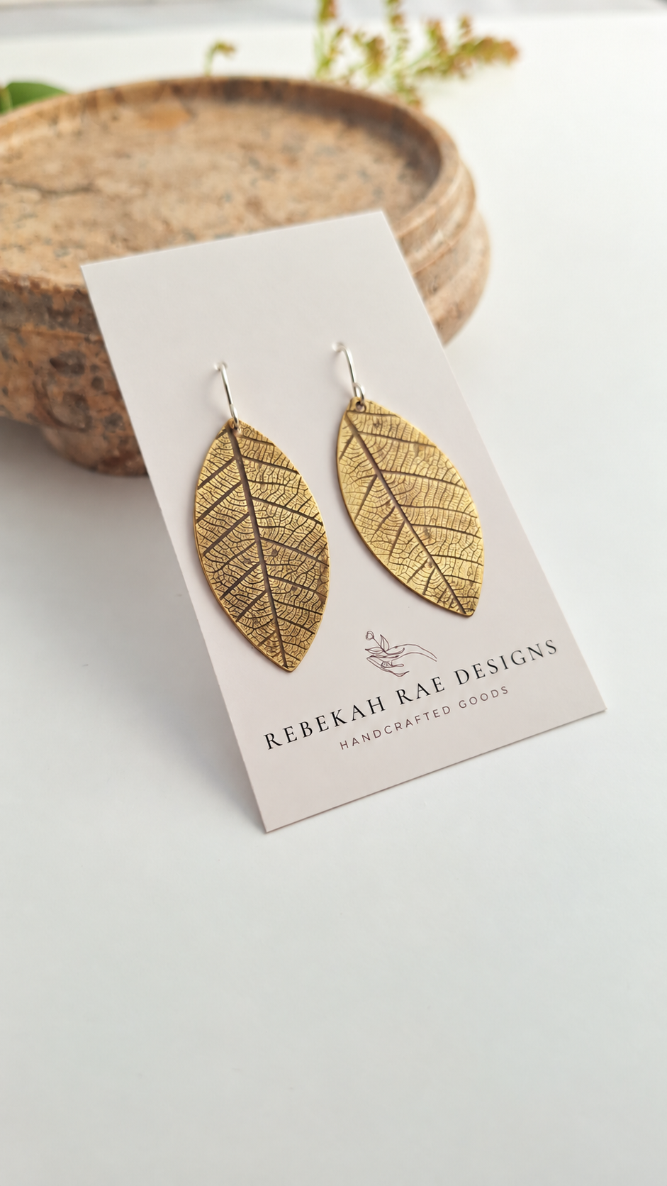 Pressed Leaf Earrings - Botanical Imprint