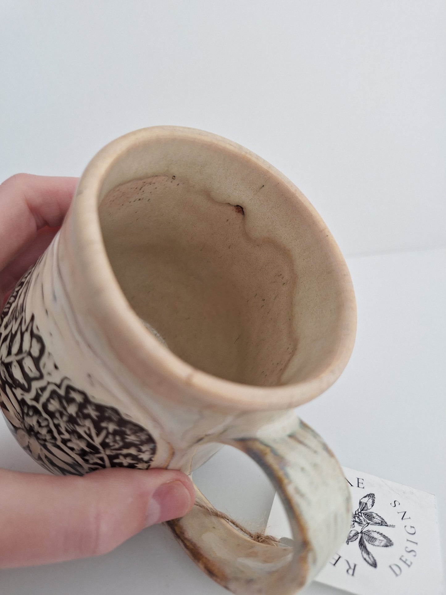 Hand-carved Country Cottage Mug