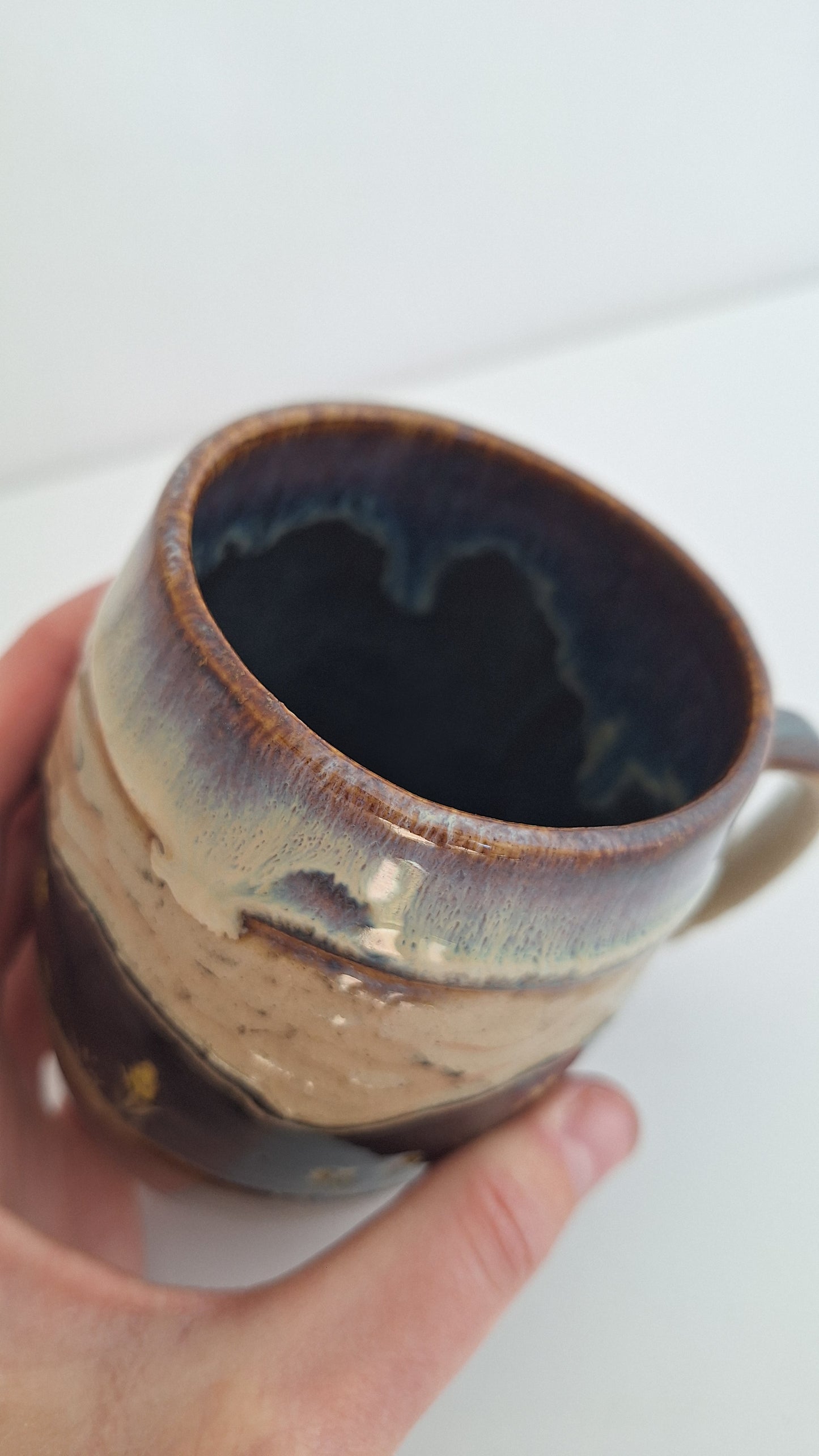 Hand Carved Botanical Stoneware Mug – Mountain Flowers - One of a Kind Sgraffito Mug