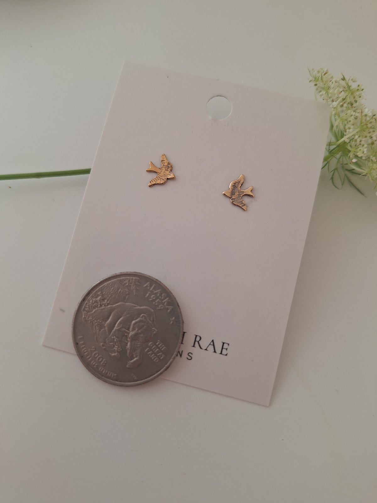 Sparrow Post Earrings - gold