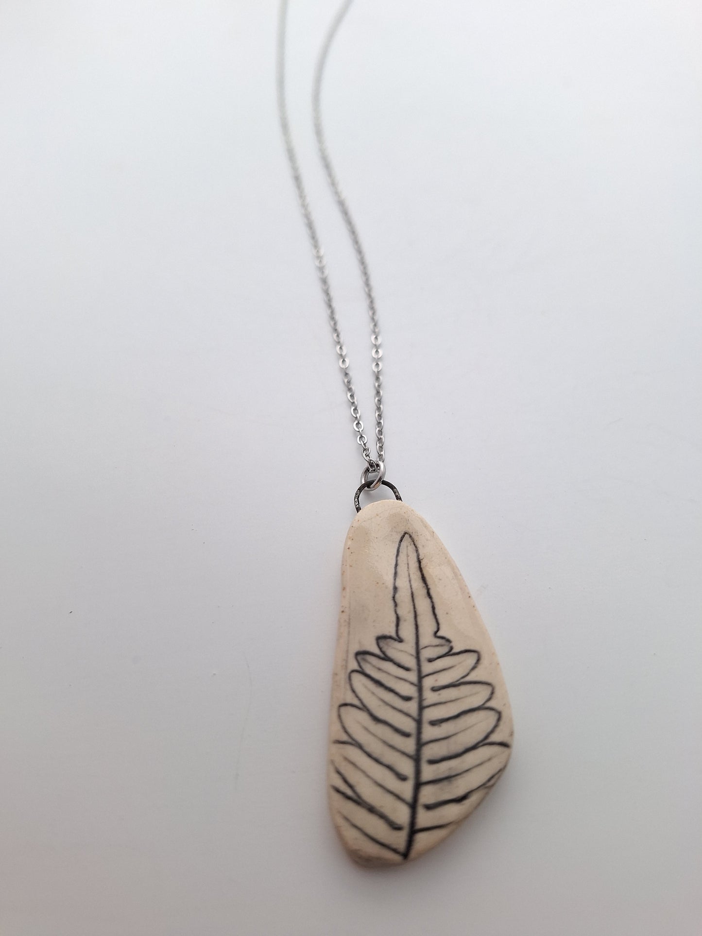 Braken Fern Ceramic Necklace