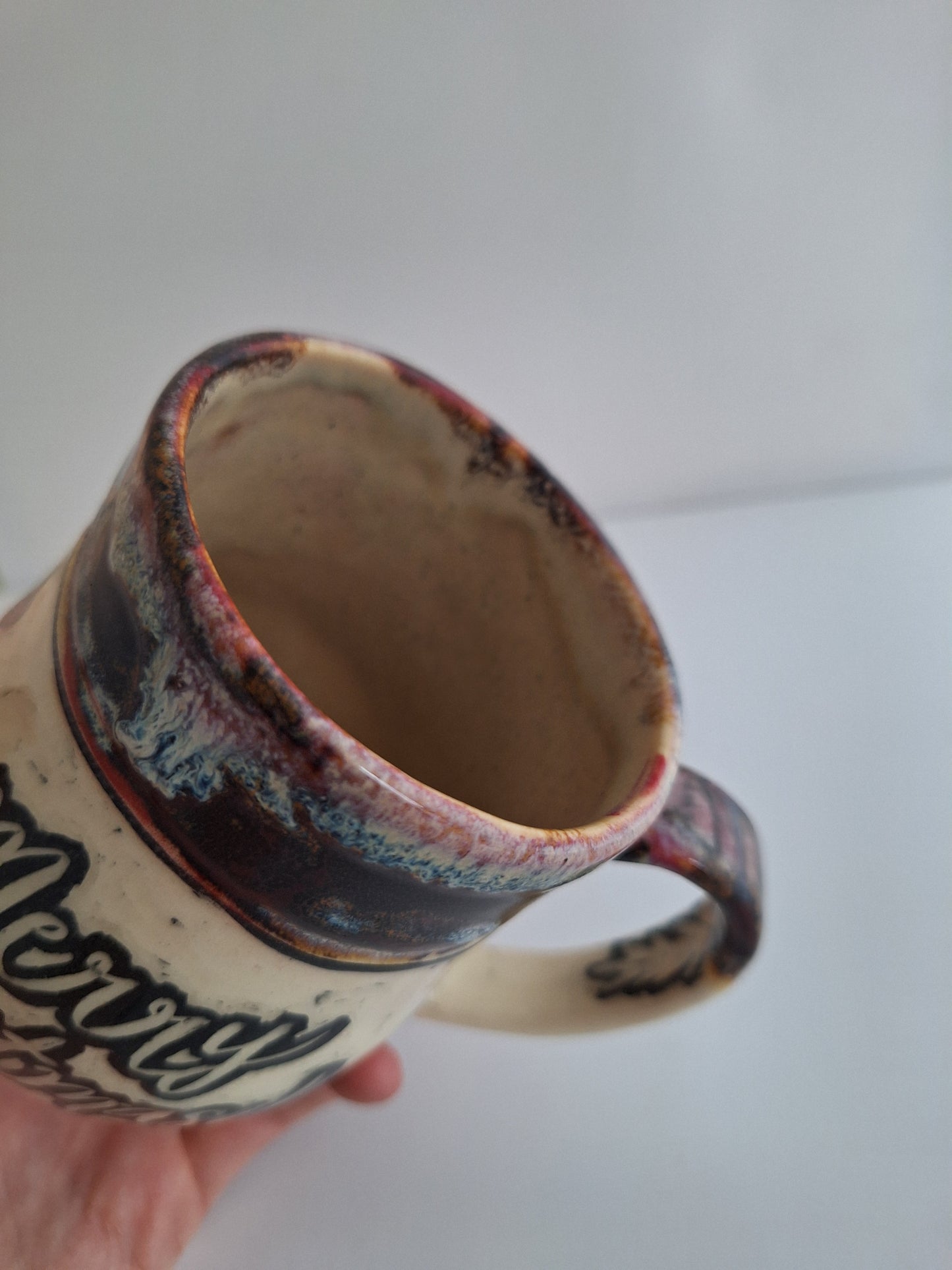 Hand-carved Merry Christmas Mug