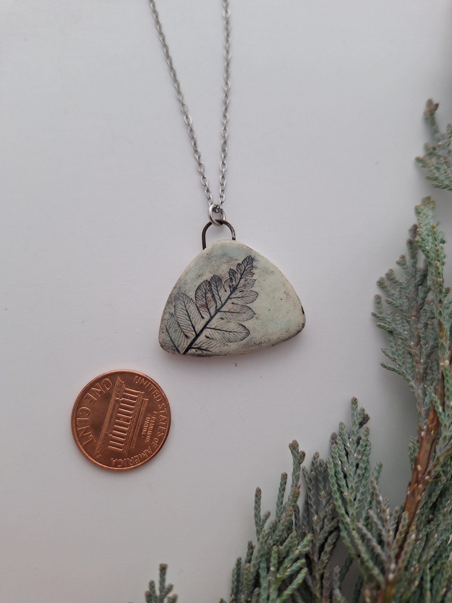 Wild fern Ceramic Necklace