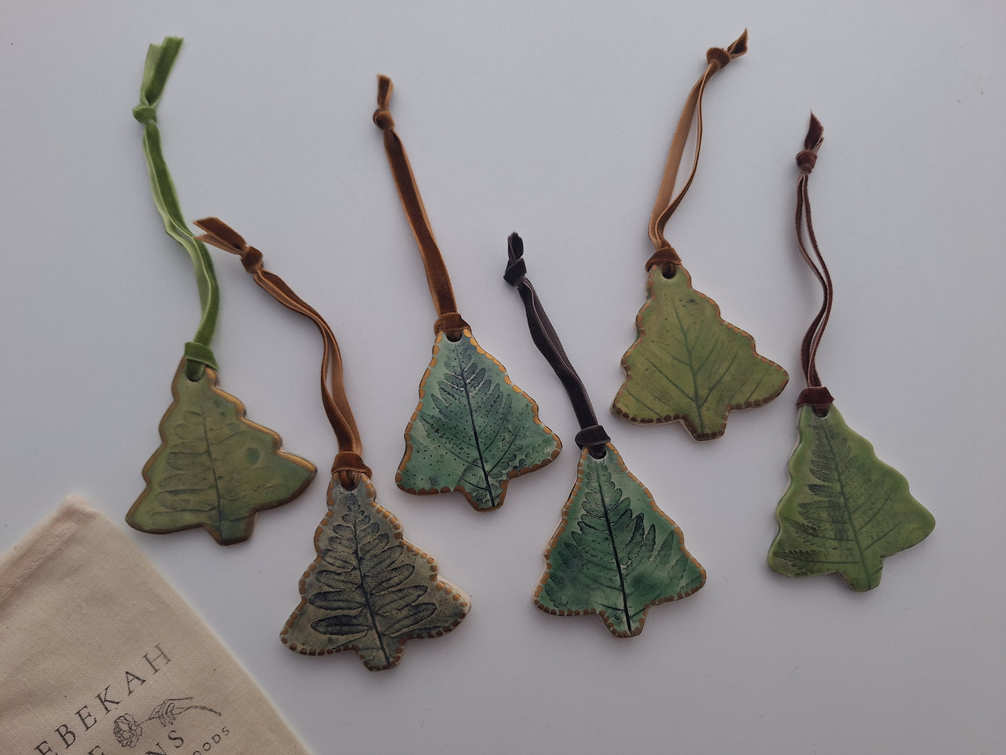 Fern Tree Ornaments - Green