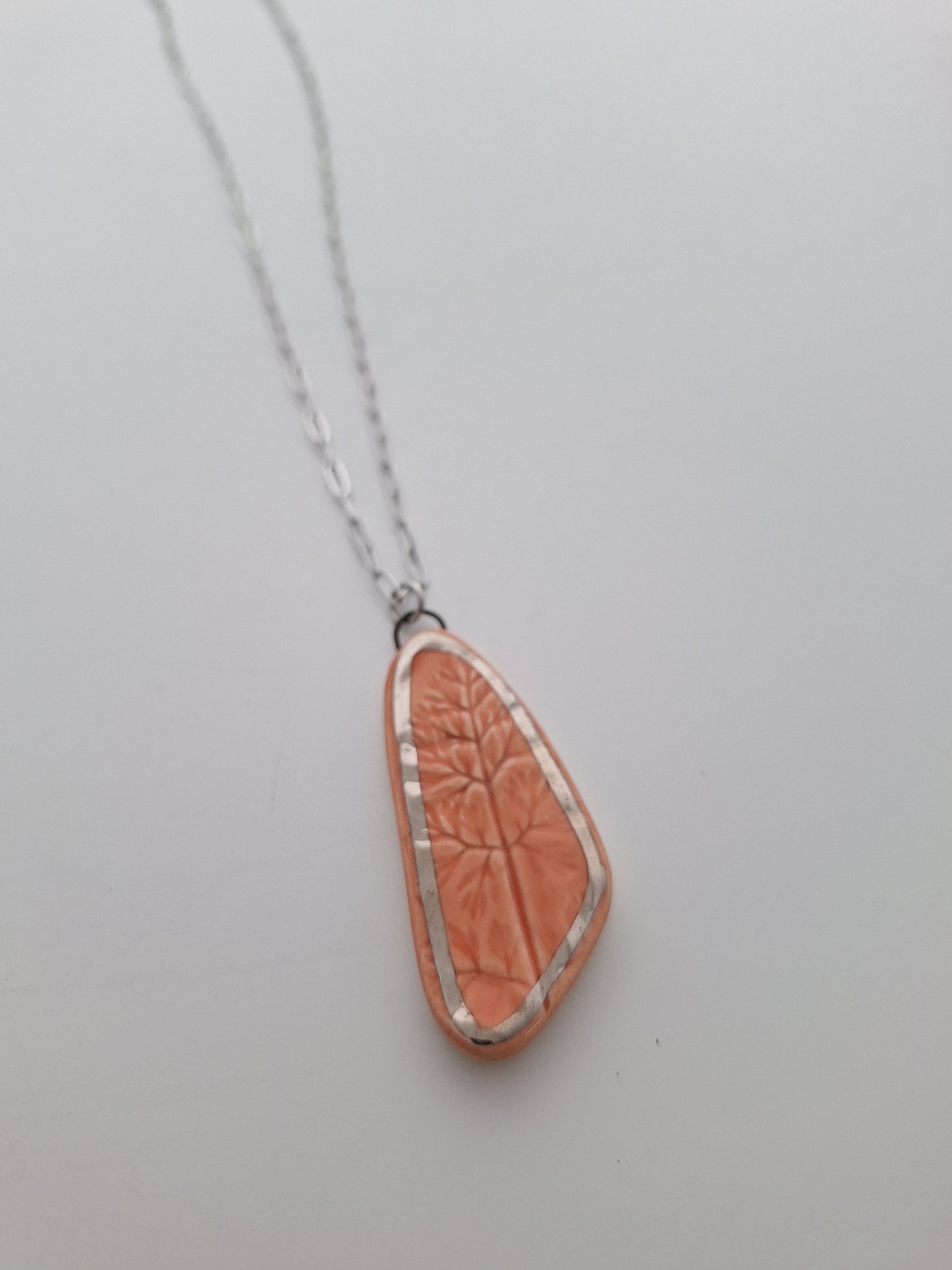 Peach Flora Ceramic Necklace