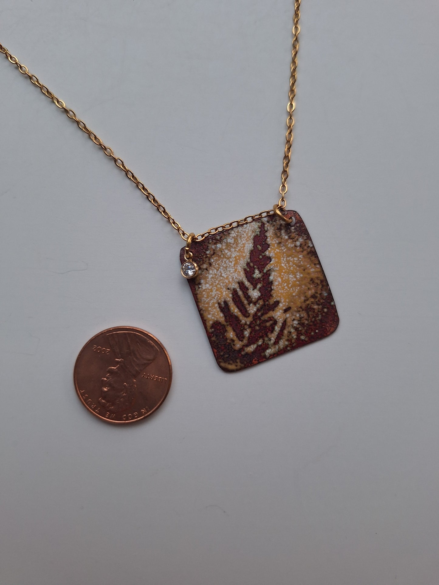 Earthy Fern Necklace, gold