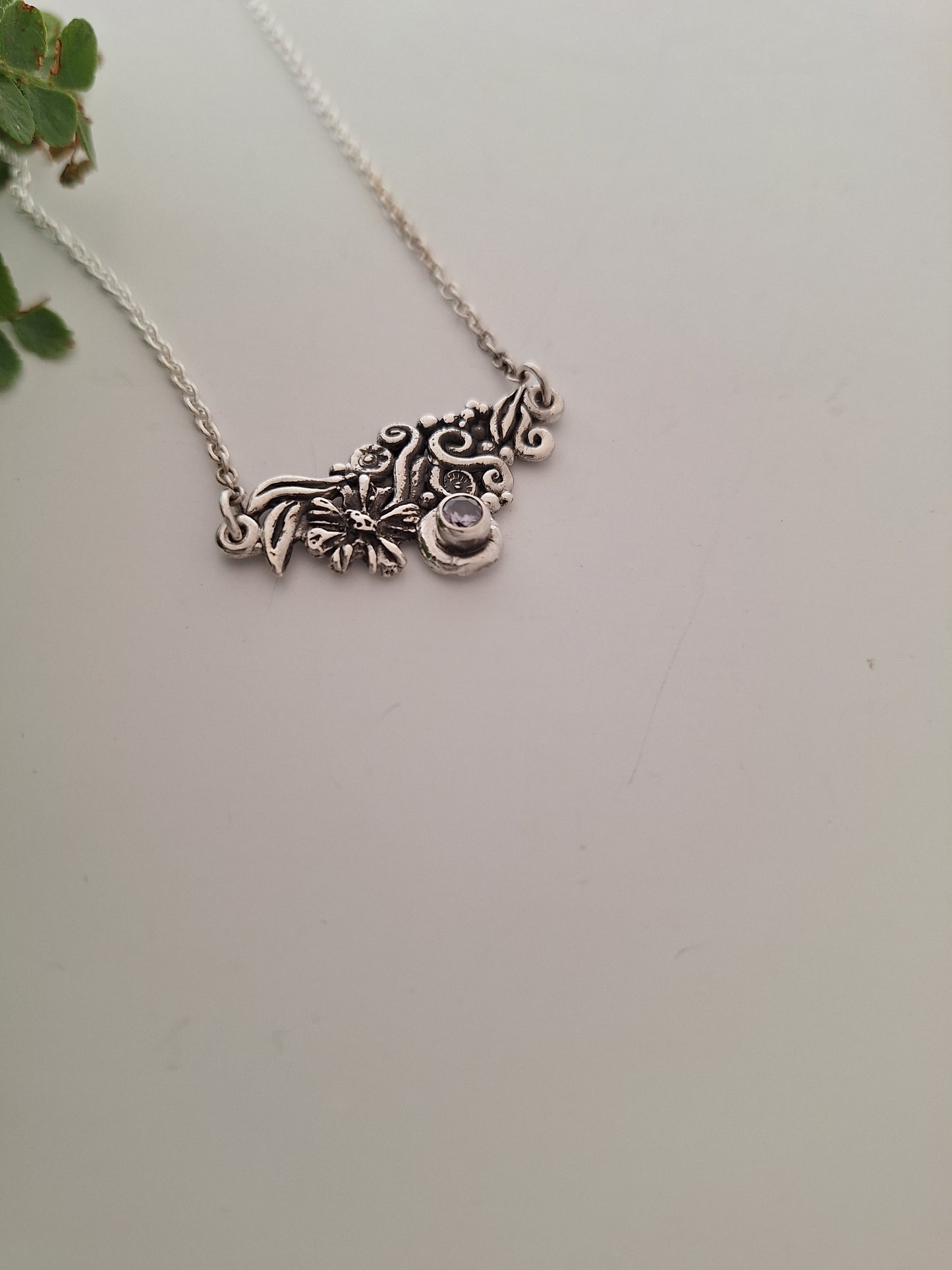 Sterling Silver Cosmo Necklace — One of a Kind Botanical Pendant