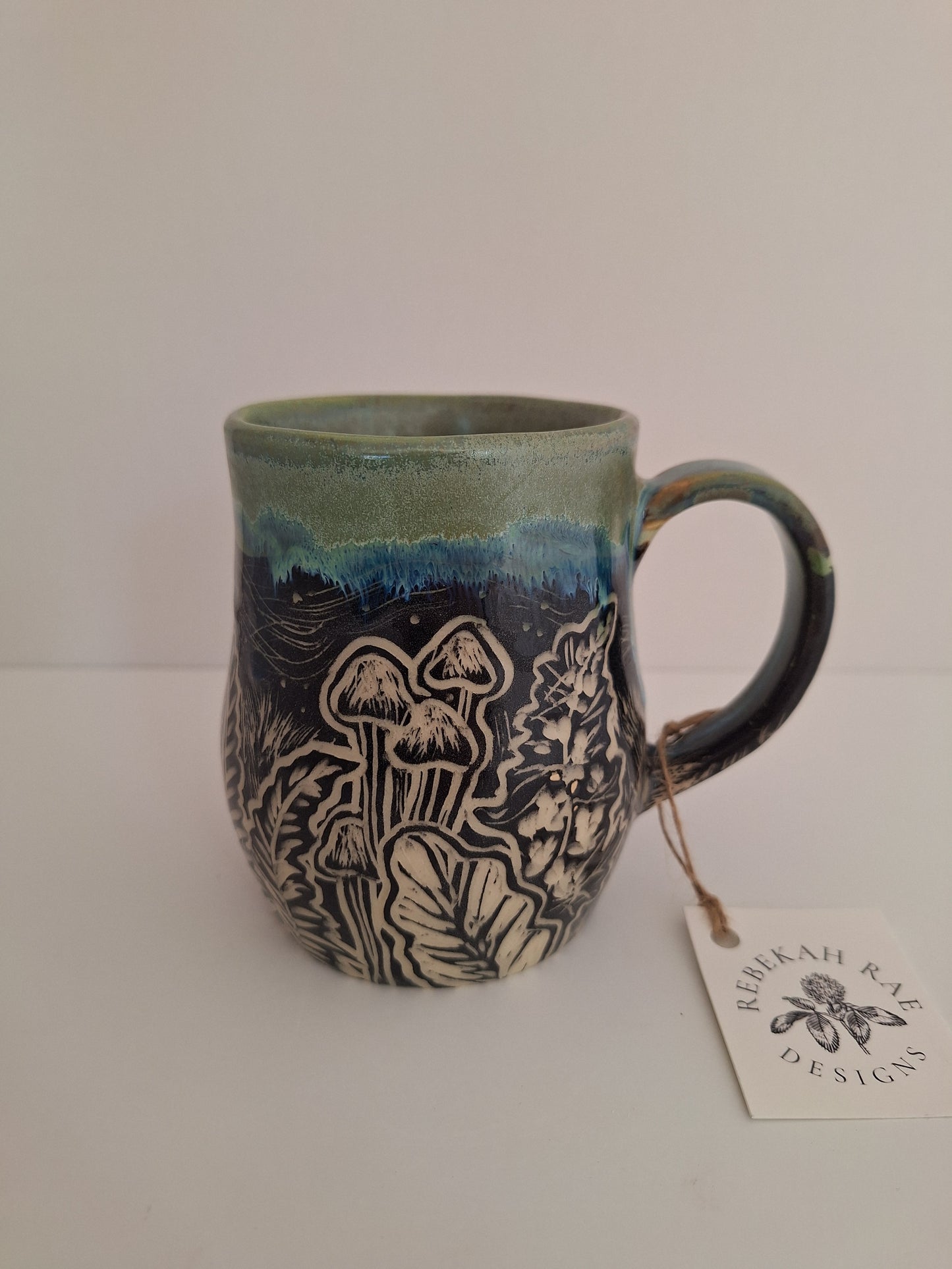 Hand-carved Woodland Cottage Mug