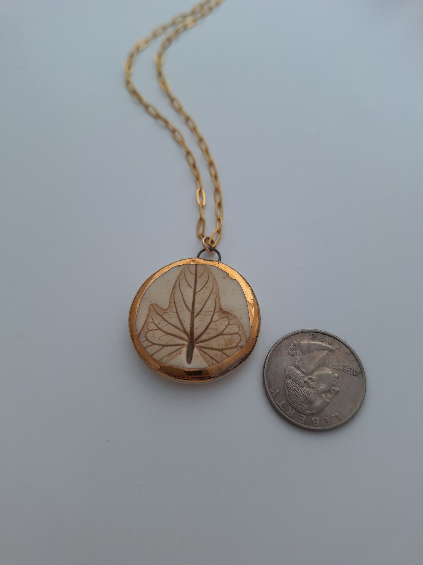 Morning Glory Necklace - Ceramic - Gold