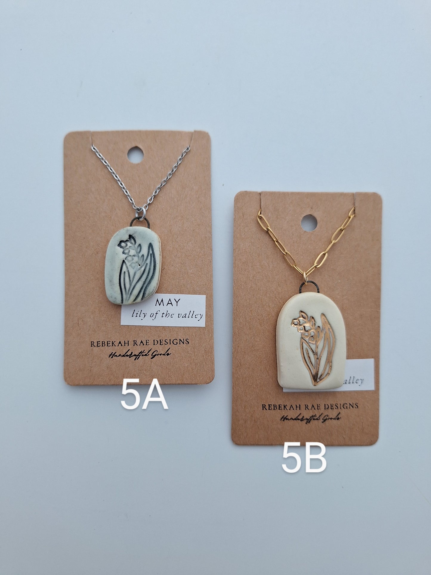 Birth Flower Ceramic Necklaces