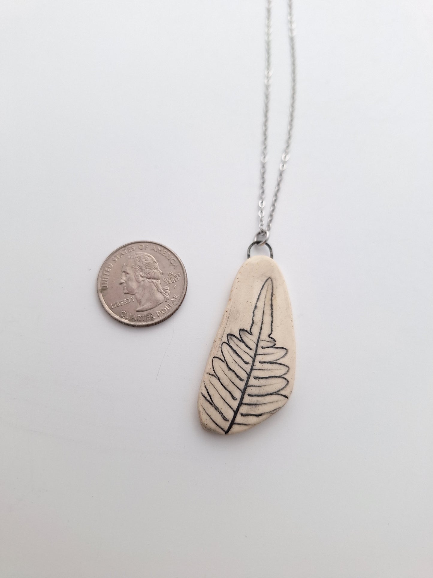 Braken Fern Ceramic Necklace