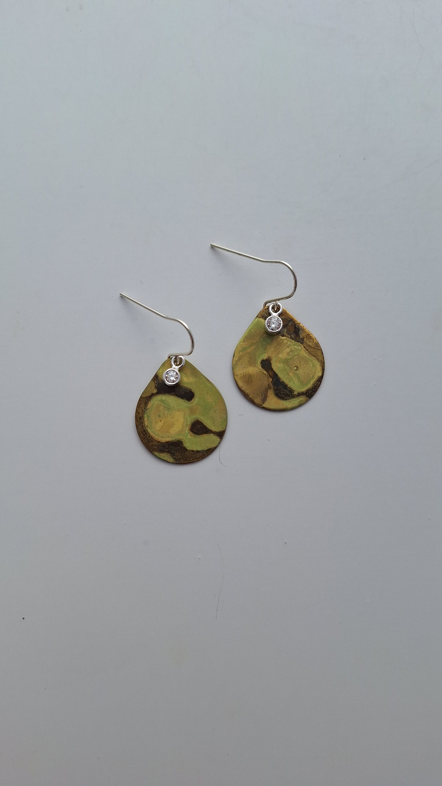 Earthy Earrings - brass with gems
