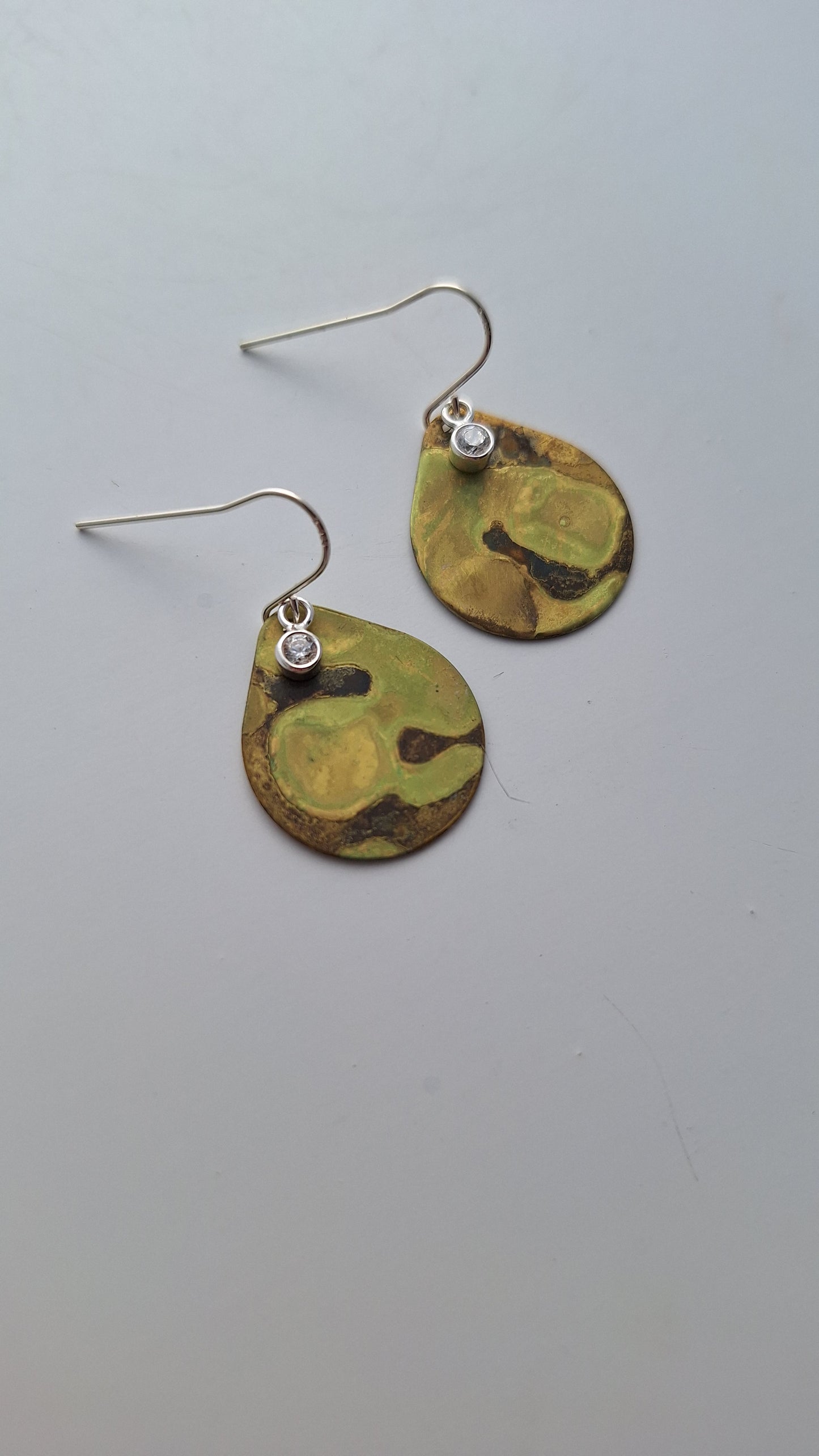 Earthy Earrings - brass with gems
