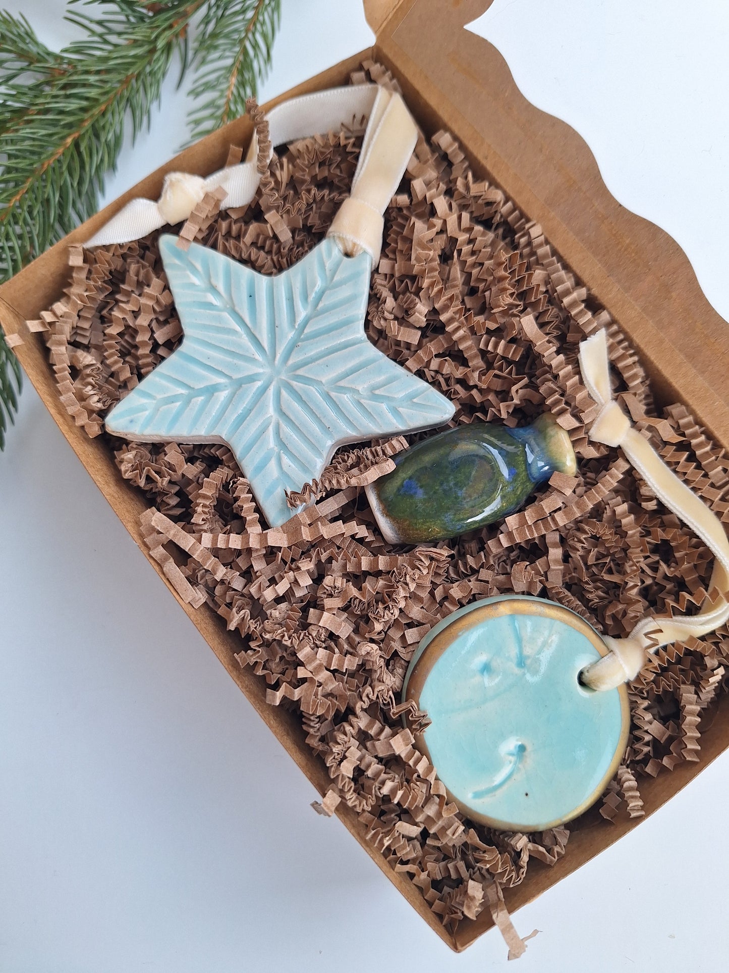 Boxed Gift Set - Ornaments and Tiny vase