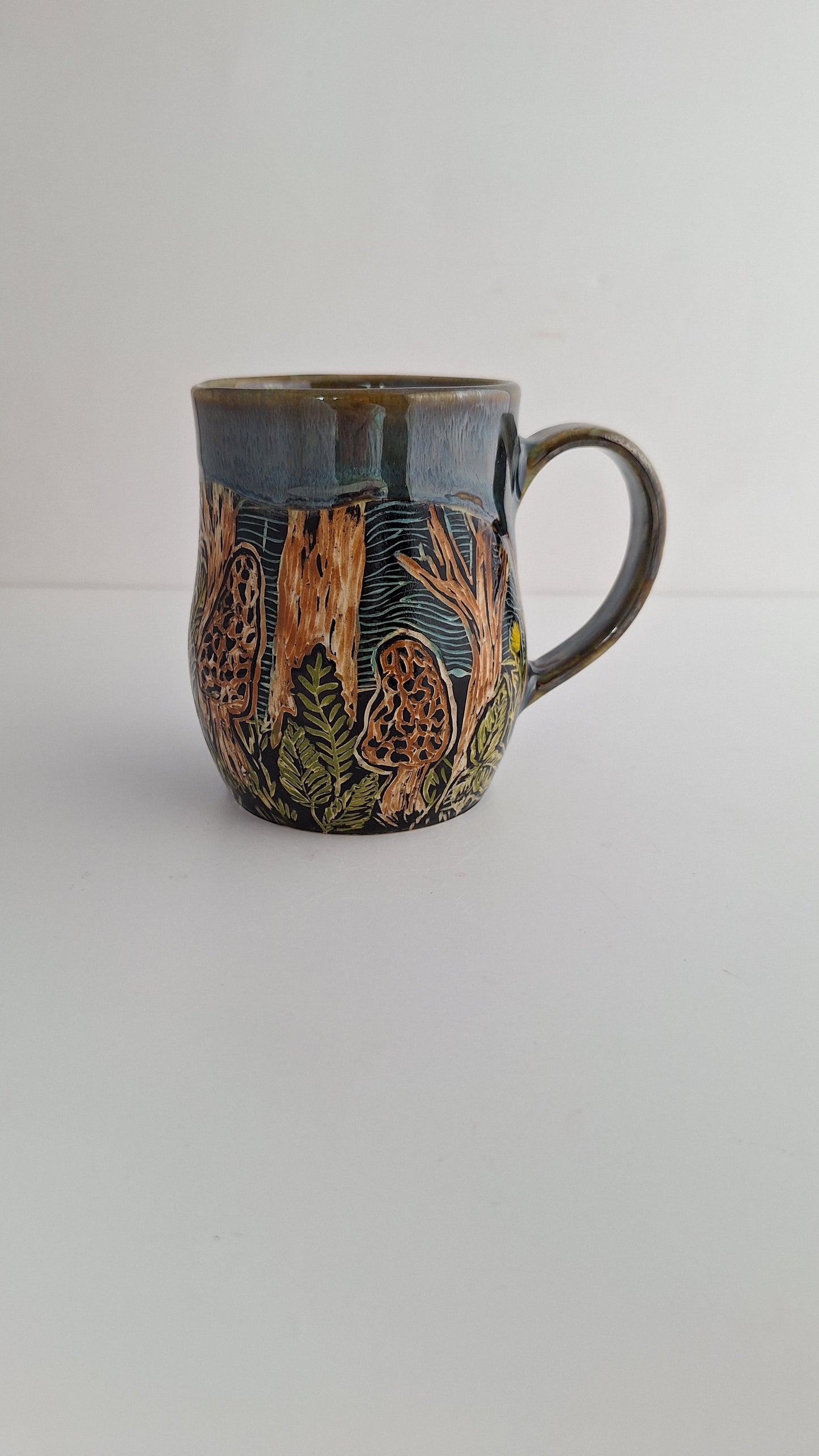 Hand-carved Morel Mug
