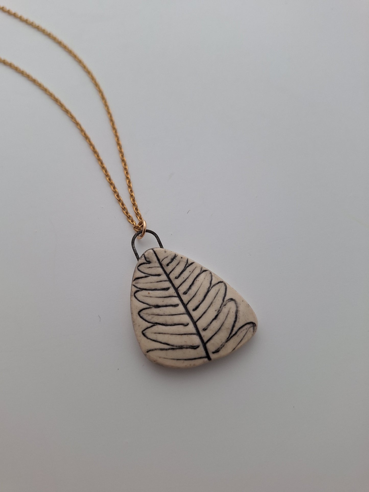 Braken Fern Ceramic Necklace