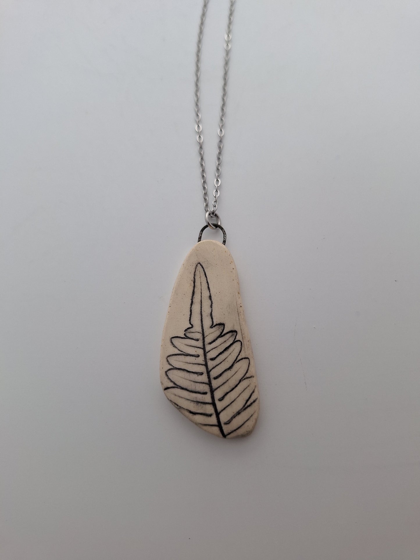 Braken Fern Ceramic Necklace