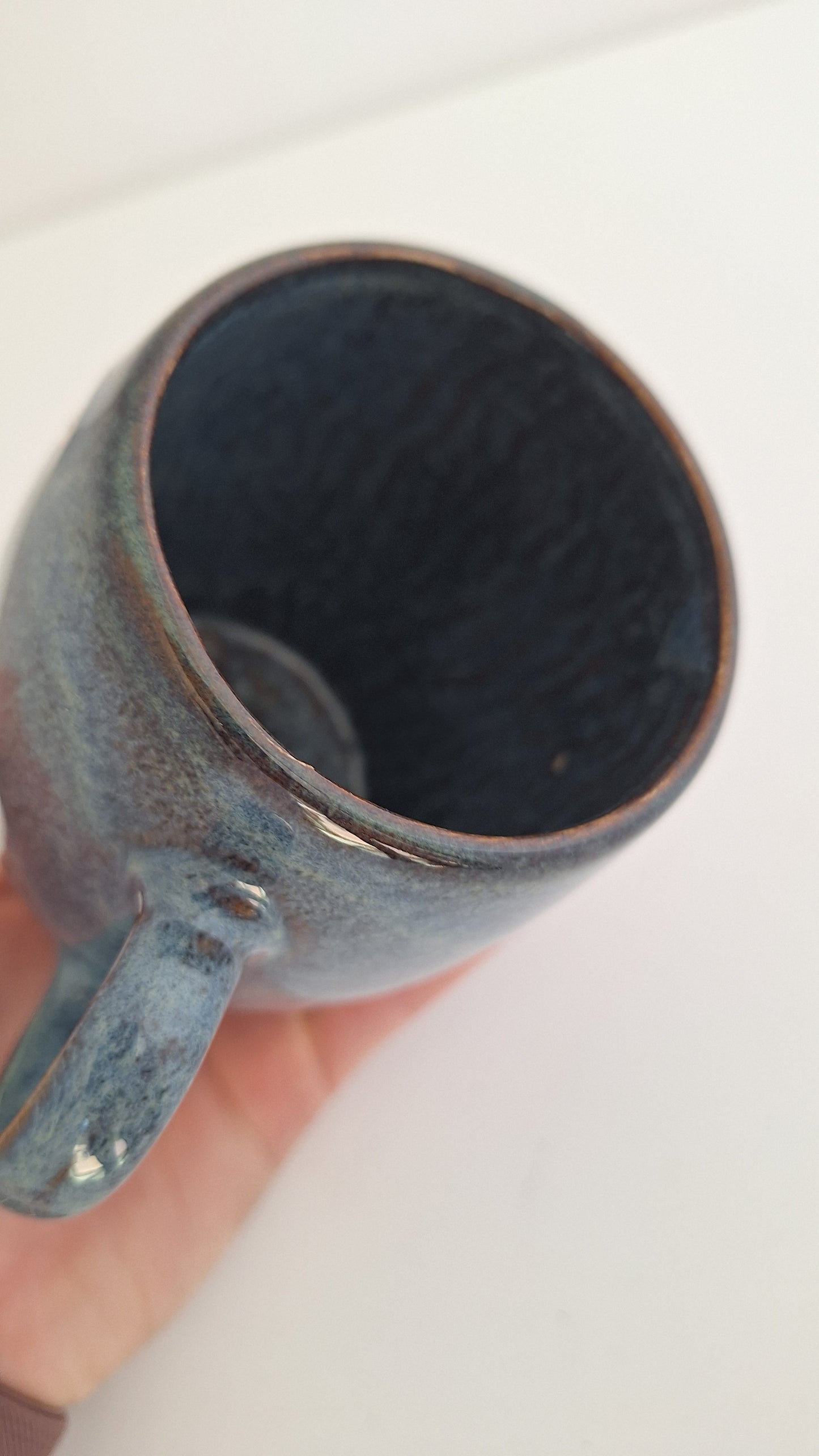 Hand Pressed Botanical Stoneware Mug – Hydrangeas, One of a Kind Handmade Mug