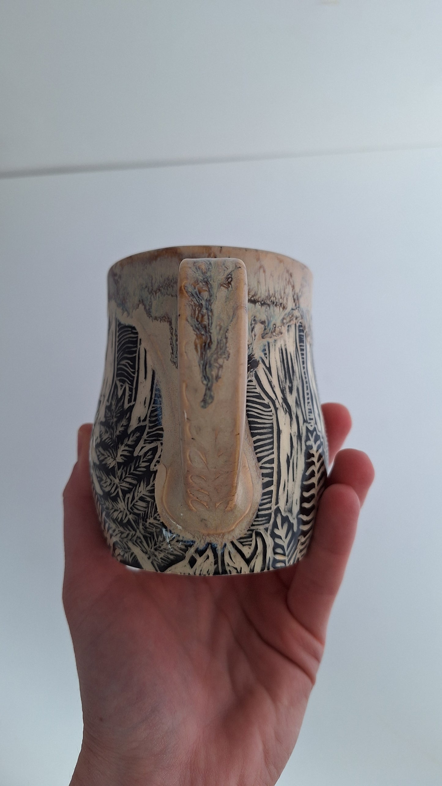 Hand-carved Fern Forest Mug