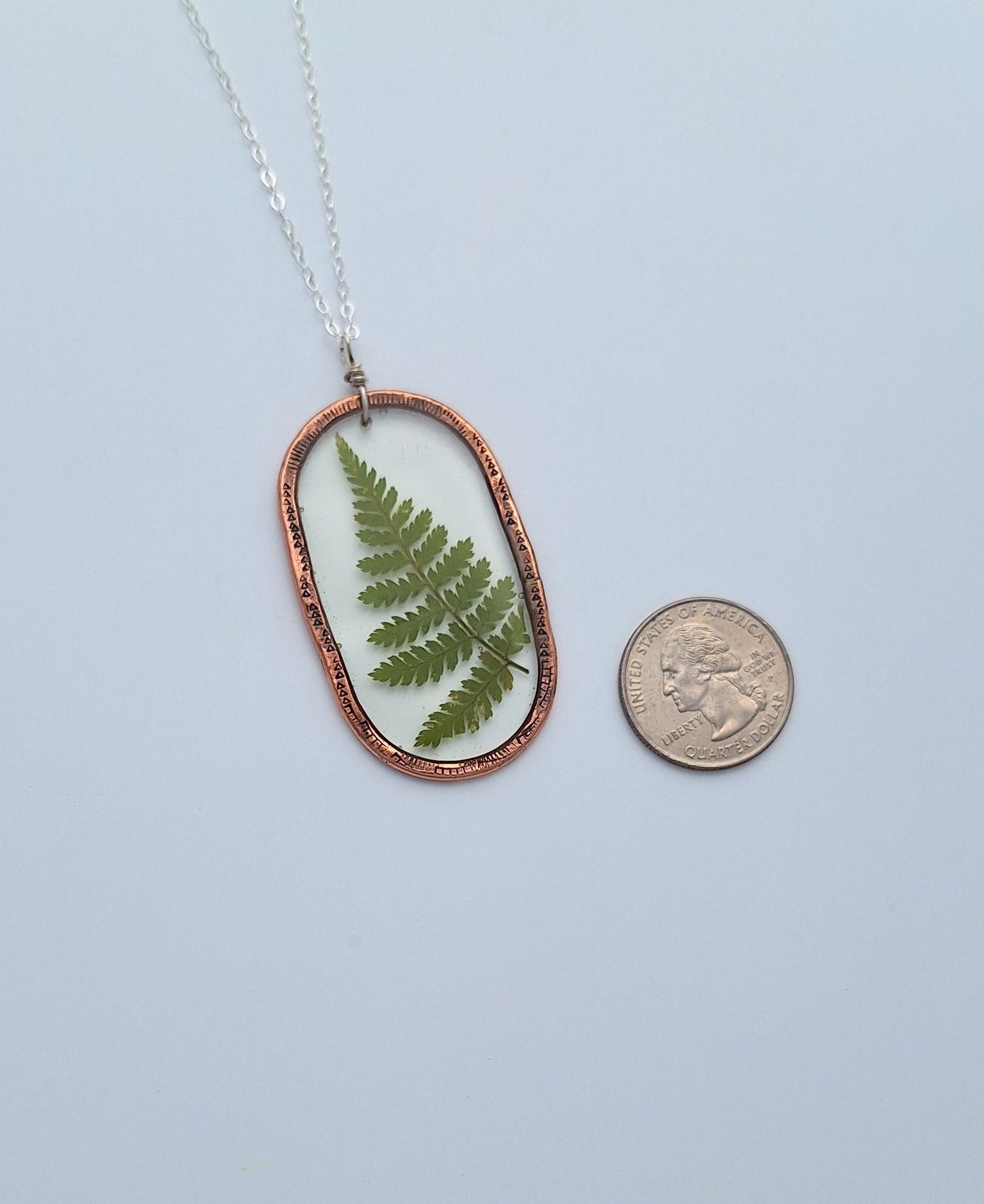 Lady Fern Necklace - pressed flower