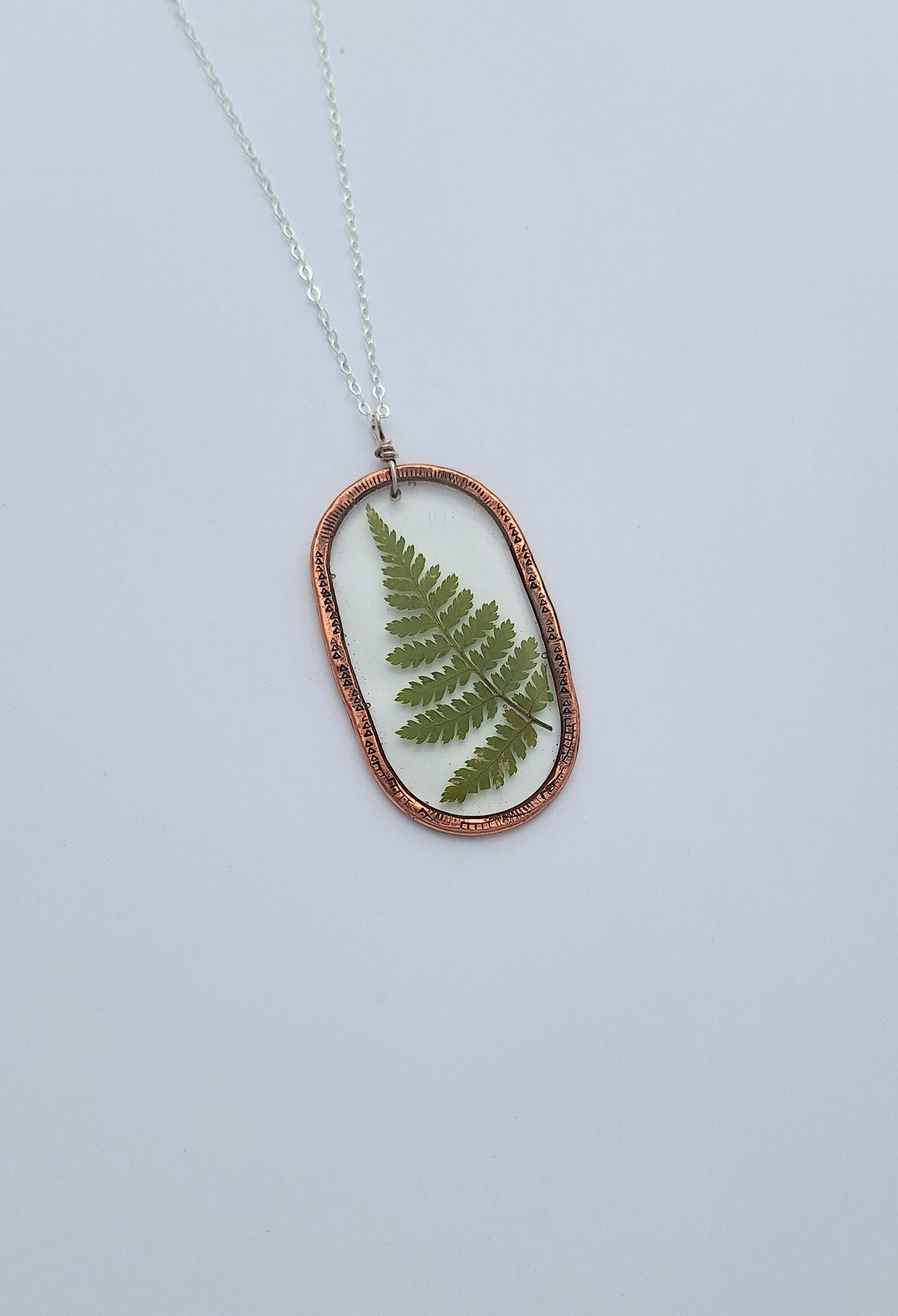 Lady Fern Necklace - pressed flower