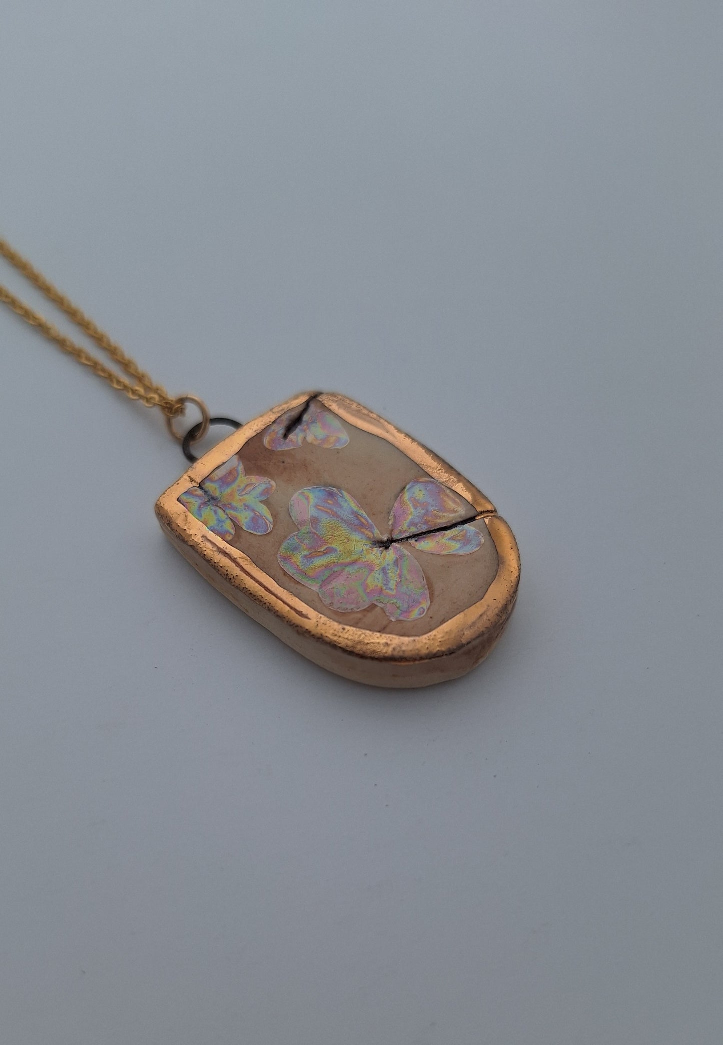 Iridescent Clovers - Ceramic - Gold