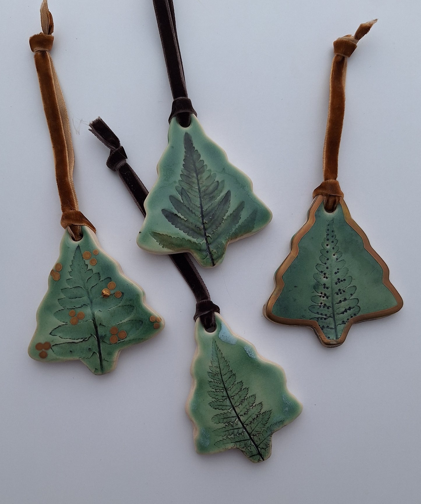 Fern Tree Ornaments - Green