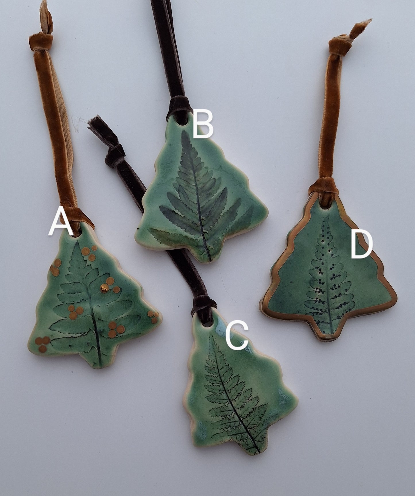 Fern Tree Ornaments - Green