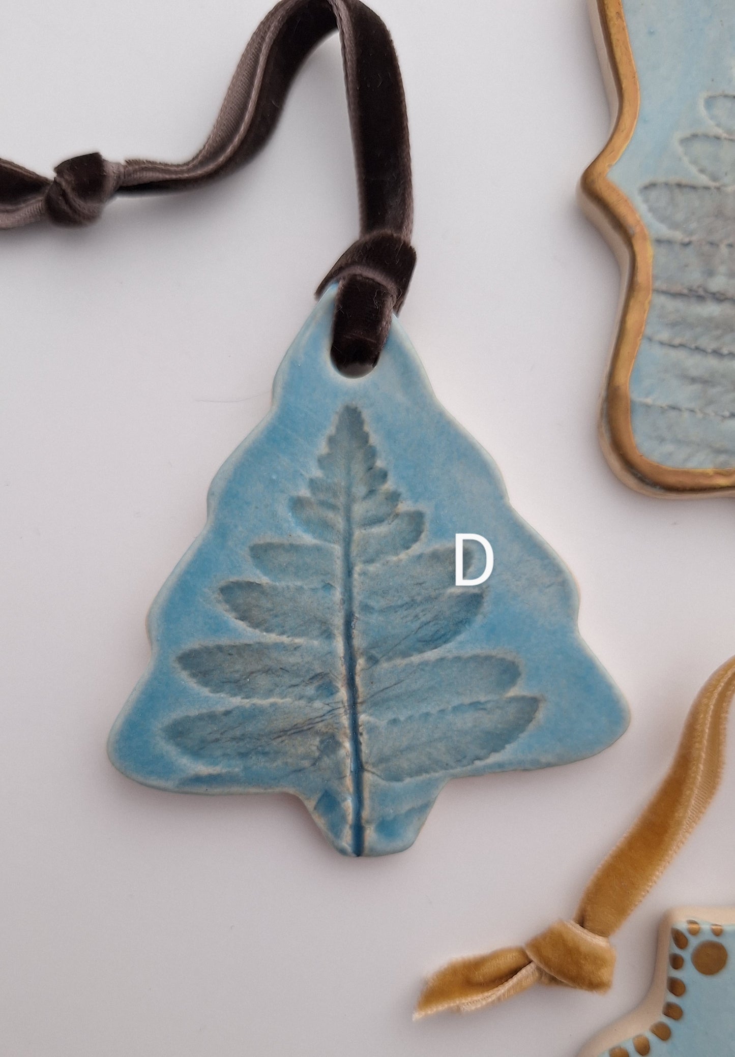 Fern Tree Ornaments - Blue