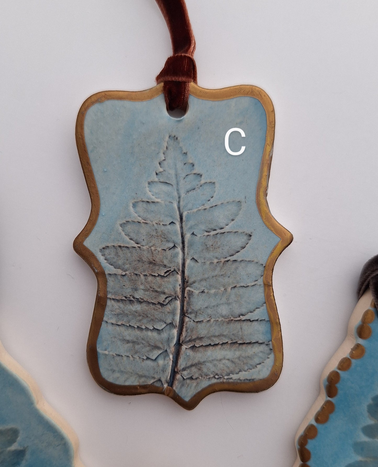 Fern Tree Ornaments - Blue