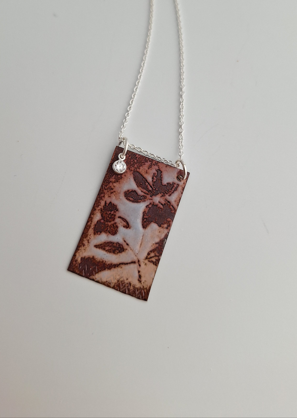 Patinaed Wood Anemone Necklace