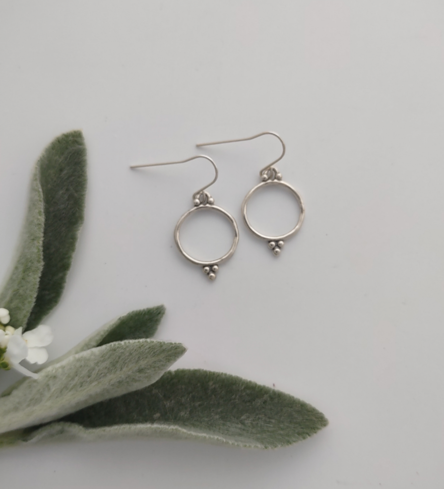 Flower Seed Hoop Earrings