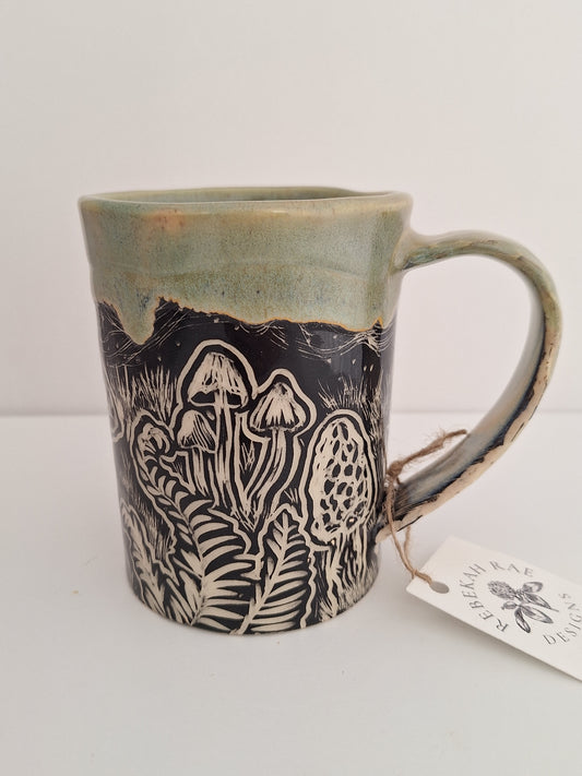 Hand-carved Morel & Friends Mug