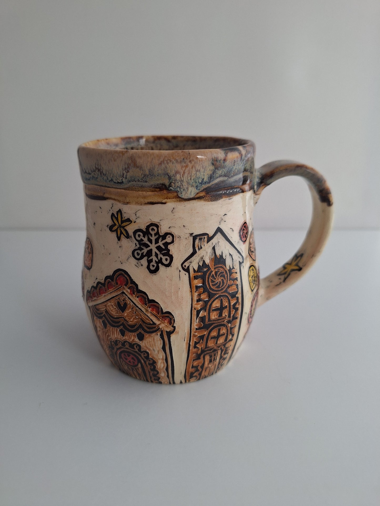 Hand-carved Gingerbread House Mug