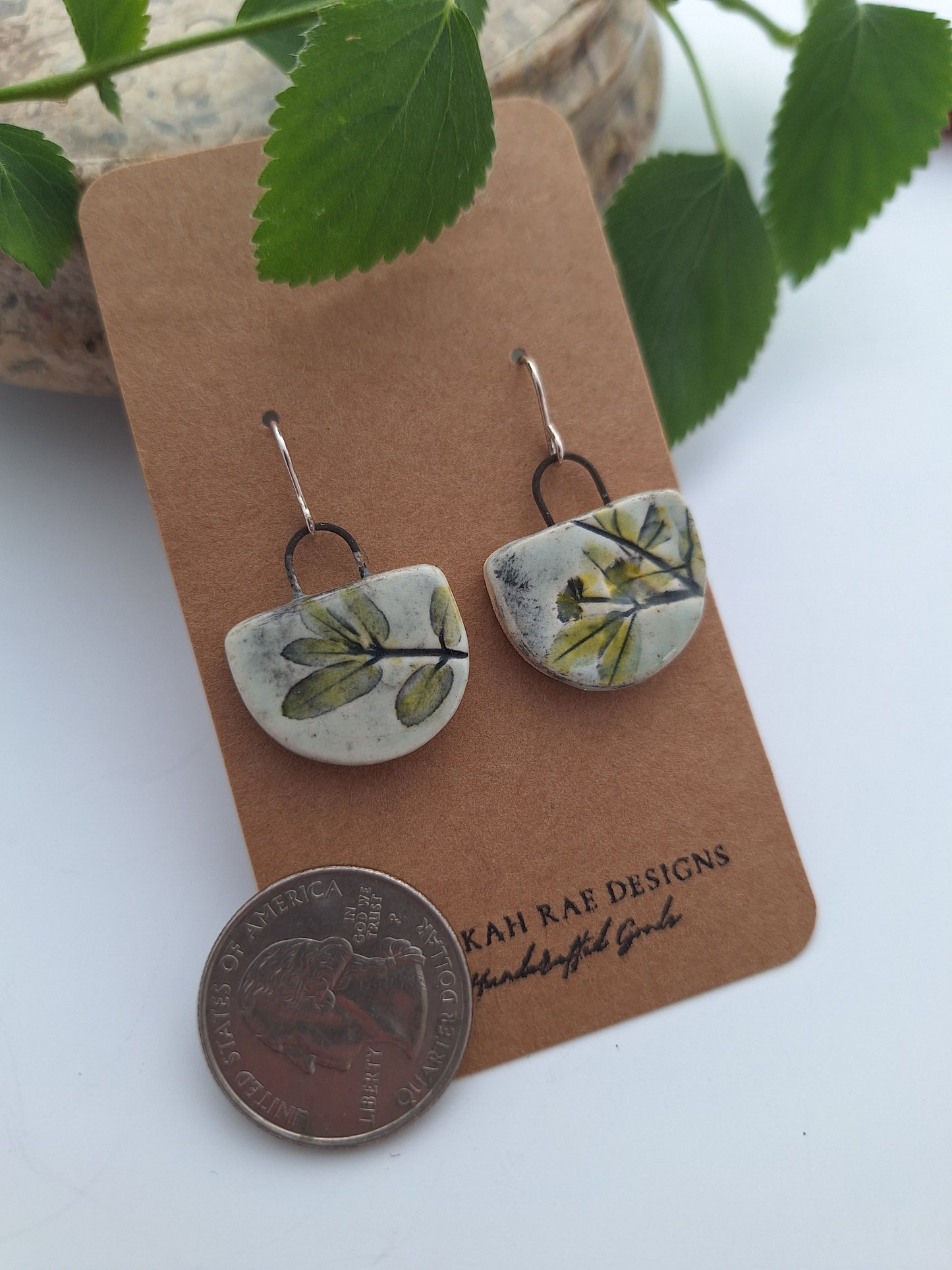 Hop Clover Ceramic Earrings - Sterling