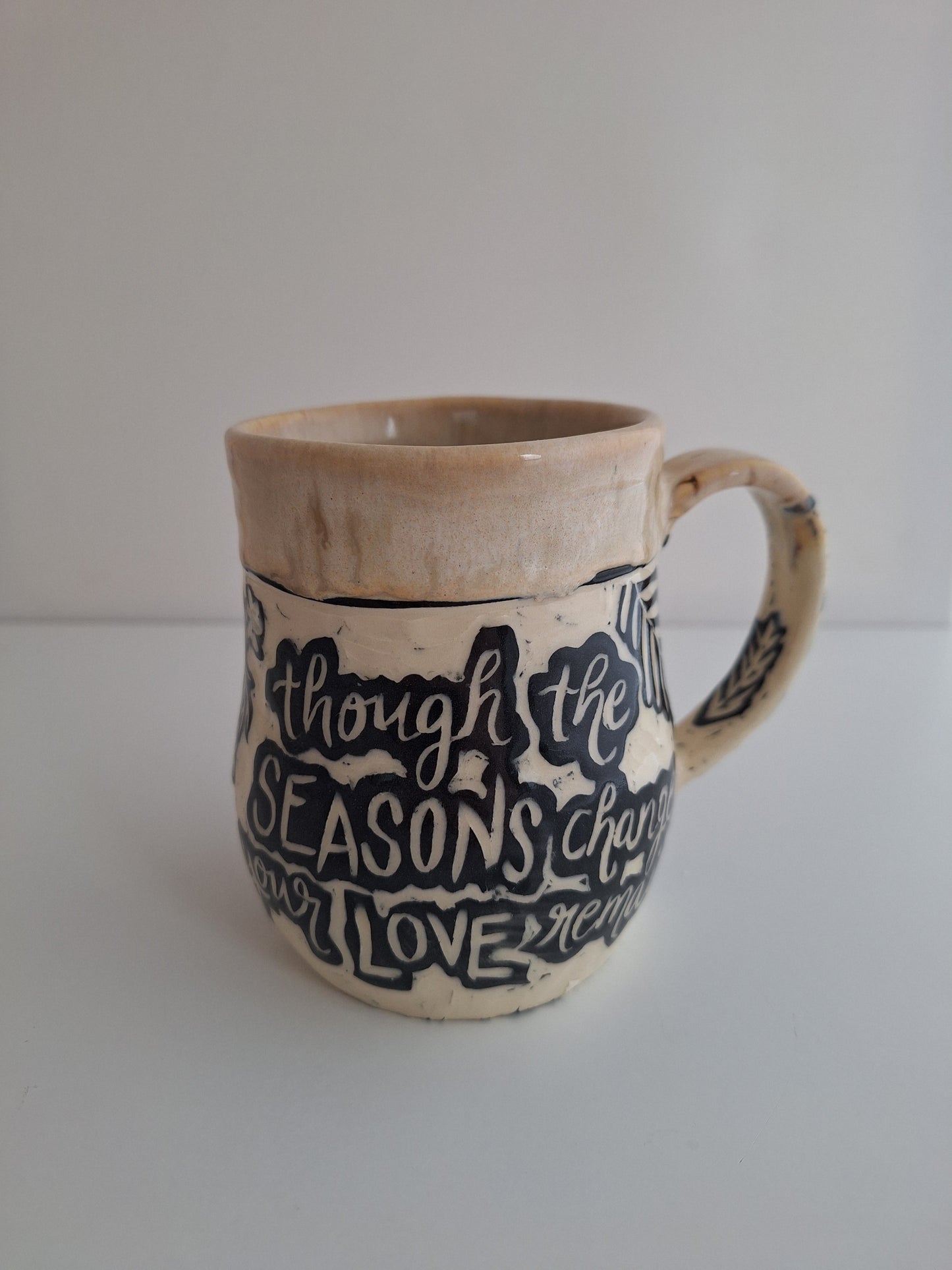 Hand-carved Love Through the Seasons Mug