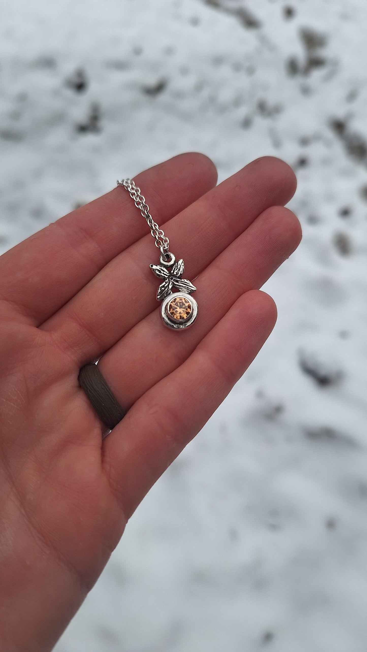 Sterling Silver Bluet Flower Necklace – One of a Kind