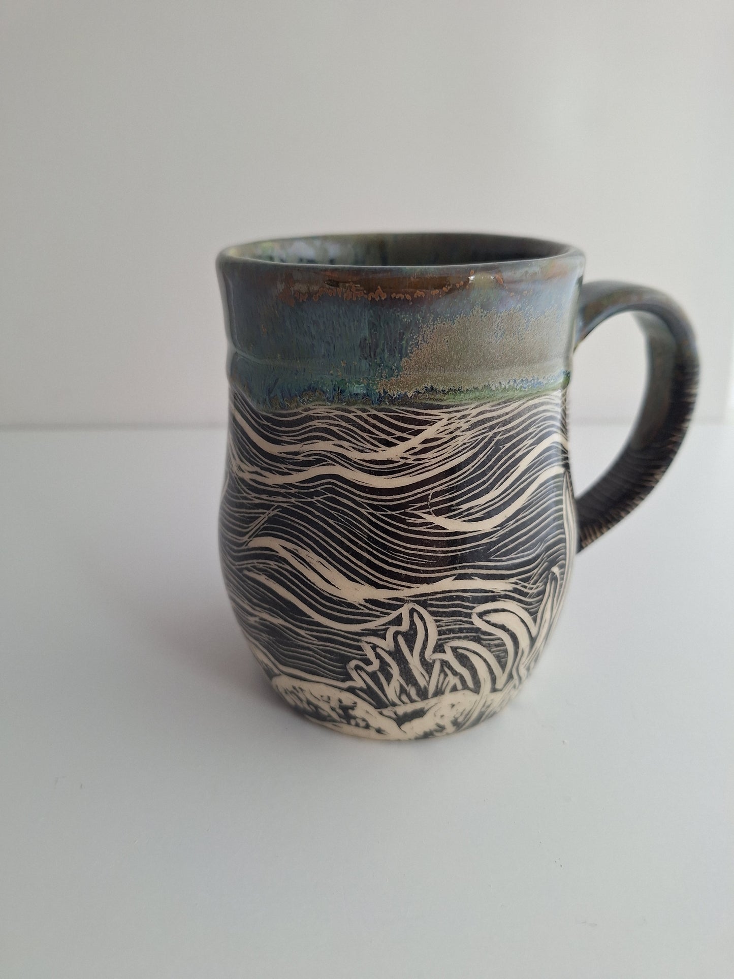 Hand-carved Trout Mug