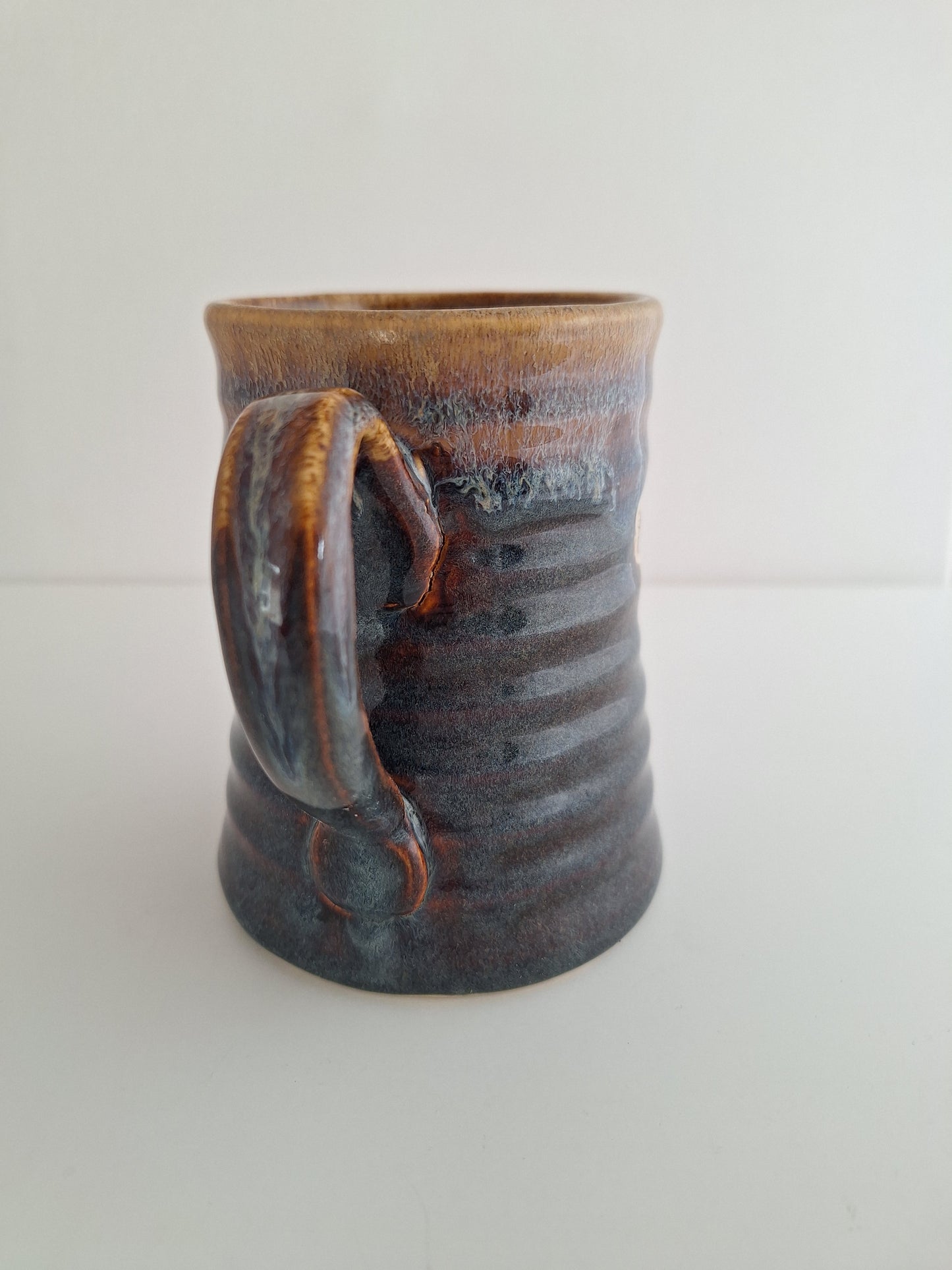 Hand Pressed Botanical Stoneware Mug – Hydrangeas, One of a Kind Handmade Mug