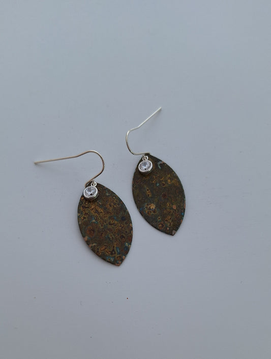 Patinaed Brass Earrings