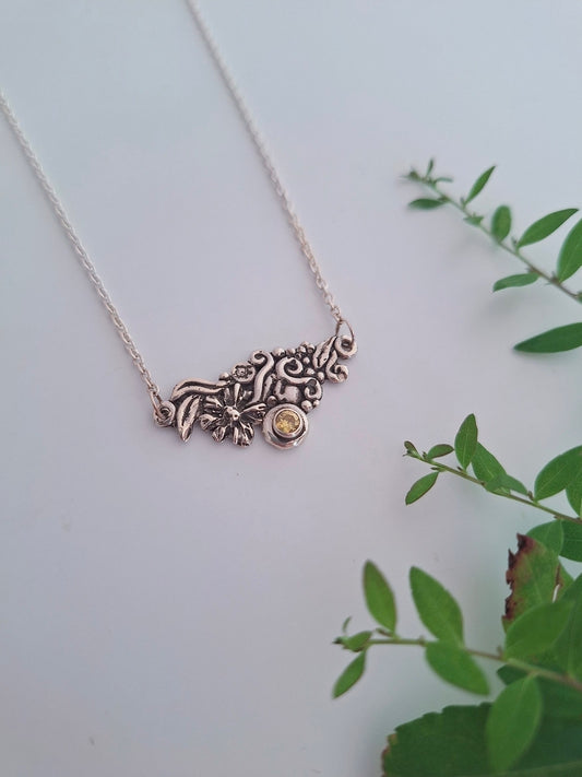 Zinnia Necklace, yellow